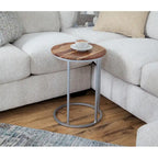 Solid Wood and Metal C-Table