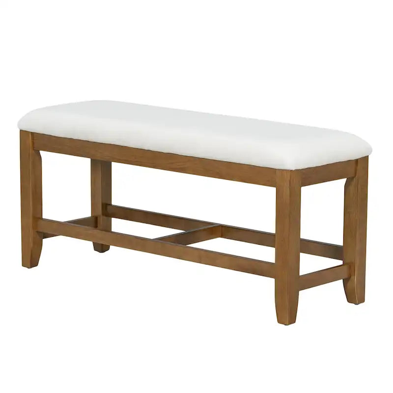 Ensemble de salle à manger extensible 6 pièces style rustique avec rallonge et banc