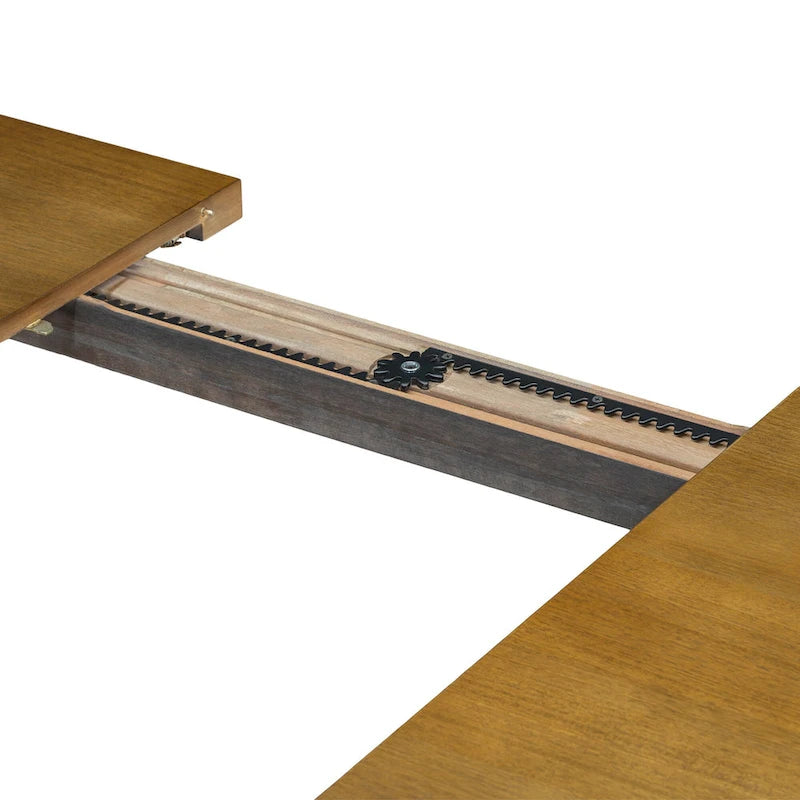 Ensemble de salle à manger extensible 6 pièces style rustique avec rallonge et banc