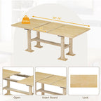 Ensemble de salle à manger extensible 6 pièces style rustique avec rallonge et banc