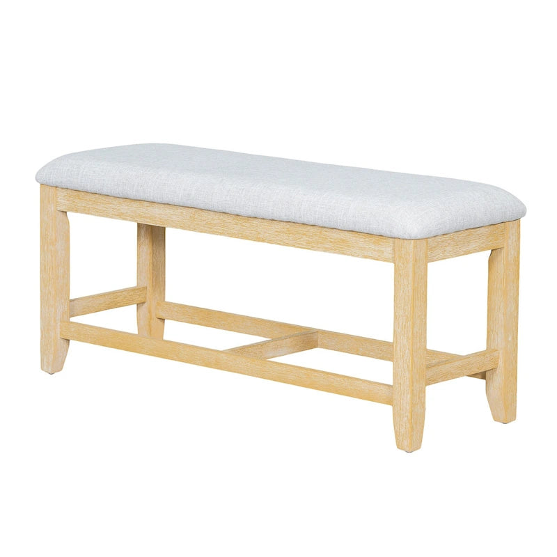 Ensemble de salle à manger extensible 6 pièces style rustique avec rallonge et banc