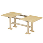 Ensemble de salle à manger extensible 6 pièces style rustique avec rallonge et banc