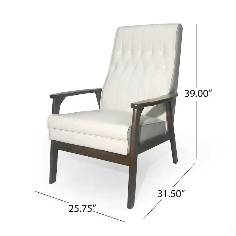 25.75 High Back Faux Leather Accent Chair