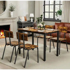 Ensemble de salle à manger compact 5 pièces avec 4 chaises, cadre en métal de 43 et MDF, idéal pour les petits espaces, facile à nettoyer