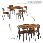 Ensemble de salle à manger compact 5 pièces avec 4 chaises, cadre en métal de 43 et MDF, idéal pour les petits espaces, facile à nettoyer