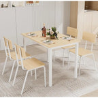 Ensemble de salle à manger compact 5 pièces avec 4 chaises, cadre en métal de 43 et MDF, idéal pour les petits espaces, facile à nettoyer