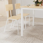 Ensemble de salle à manger compact 5 pièces avec 4 chaises, cadre en métal de 43 et MDF, idéal pour les petits espaces, facile à nettoyer