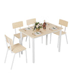 Ensemble de salle à manger compact 5 pièces avec 4 chaises, cadre en métal de 43 et MDF, idéal pour les petits espaces, facile à nettoyer