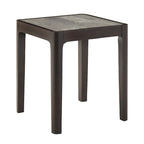 Table d'appoint du milieu du siècle avec plateau en faux marbre et cadre en noyer foncé