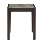 Table d'appoint du milieu du siècle avec plateau en faux marbre et cadre en noyer foncé