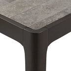 Table d'appoint du milieu du siècle avec plateau en faux marbre et cadre en noyer foncé