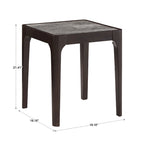 Table d'appoint du milieu du siècle avec plateau en faux marbre et cadre en noyer foncé