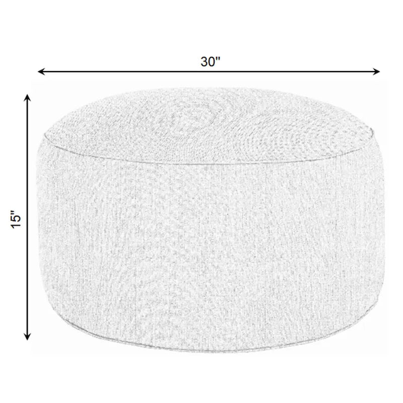 Large Indoor Faux Fur Round Bean Pouf/Ottoman
