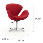 Chaise pivotante réglable contemporaine framboise