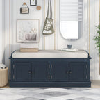 Banc de rangement avec 4 portes et étagères réglables