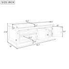 Banc de rangement avec 4 portes et étagères réglables