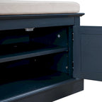 Banc de rangement avec 4 portes et étagères réglables