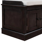 Banc de rangement avec 4 portes et étagères réglables