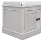 Banc de rangement avec 4 portes et étagères réglables