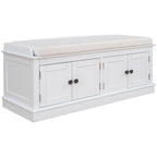Banc de rangement avec 4 portes et étagères réglables