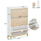 Modern Wood White Shoe Storage Cabinet with 3 Flip Doors,24 Pair Shoe Organizer Cabinet