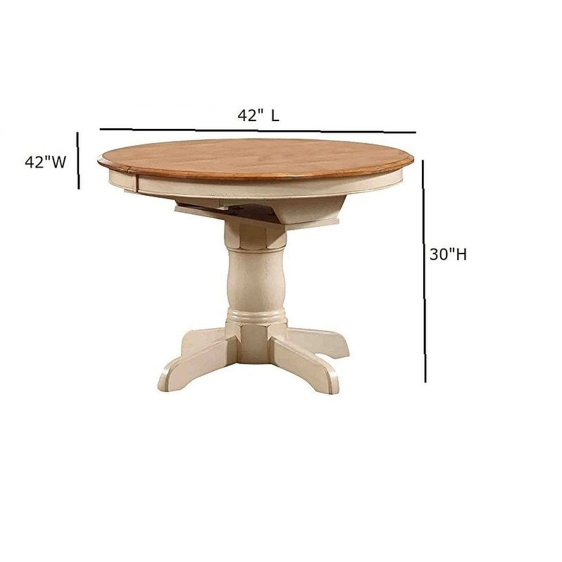 Table à manger ronde avec rallonge papillon et 4 chaises Napoléon