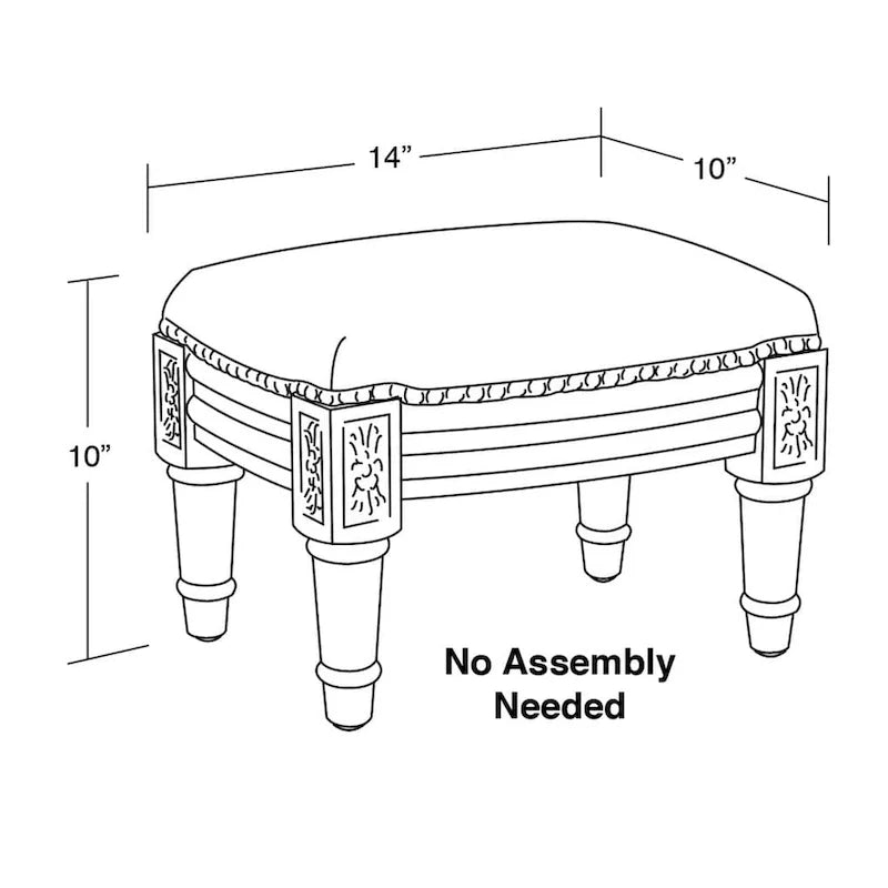 Blue Fern Footstool