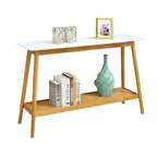 Console de style Mid-Century avec finition laquée brillante et étagère inférieure