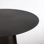 Outdoor Mid Century Modern Metal Single Round Coffee Table -Black 23.6W