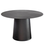 Outdoor Mid Century Modern Metal Single Round Coffee Table -Black 23.6W
