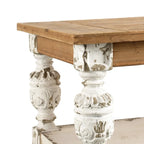 Rectangle Antique White Washed Wooden Coffee Table