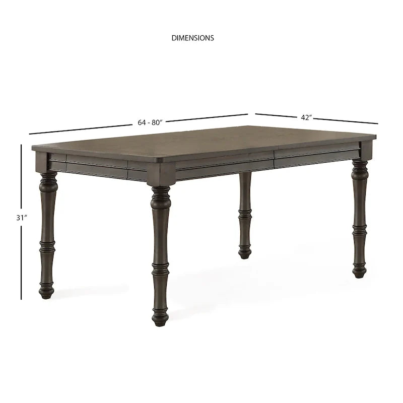 80-Inch Wooden Dining Table - Grey