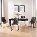 Chaise de salle à manger en similicuir avec surpiqûres géométriques