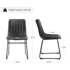 Chaise de salle à manger en similicuir avec surpiqûres géométriques