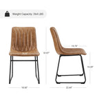 Chaise de salle à manger en similicuir avec surpiqûres géométriques