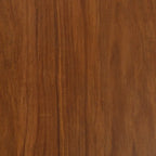 Table basse ronde du milieu du siècle en placage de noyer avec pieds fuseau
