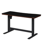 Bureau assis-debout réglable en hauteur avec plateau en verre et station de recharge USB