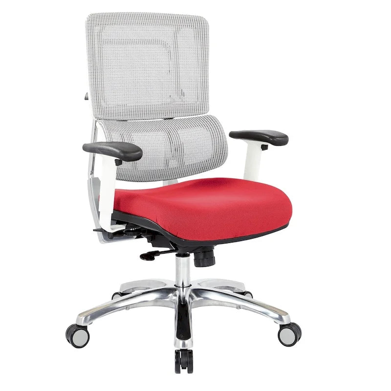 Fauteuil de direction ergonomique en maille respirante avec support lombaire réglable et assise en tissu personnalisé