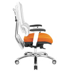 Fauteuil de direction ergonomique en maille respirante avec support lombaire réglable et assise en tissu personnalisé