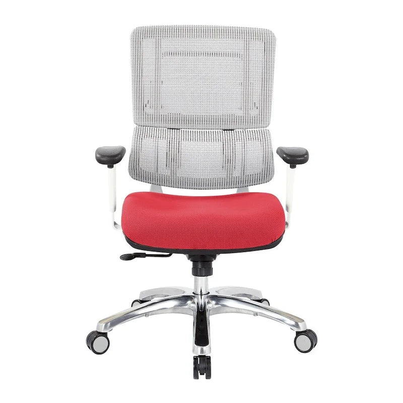 Fauteuil de direction ergonomique en maille respirante avec support lombaire réglable et assise en tissu personnalisé