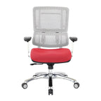Fauteuil de direction ergonomique en maille respirante avec support lombaire réglable et assise en tissu personnalisé