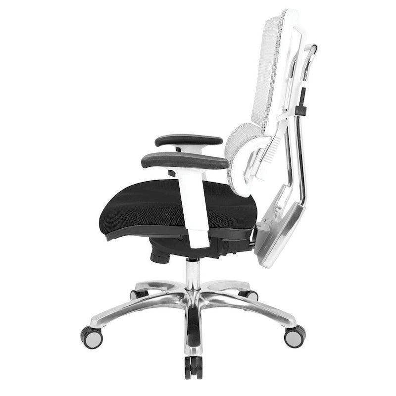 Fauteuil de direction ergonomique en maille respirante avec support lombaire réglable et assise en tissu personnalisé