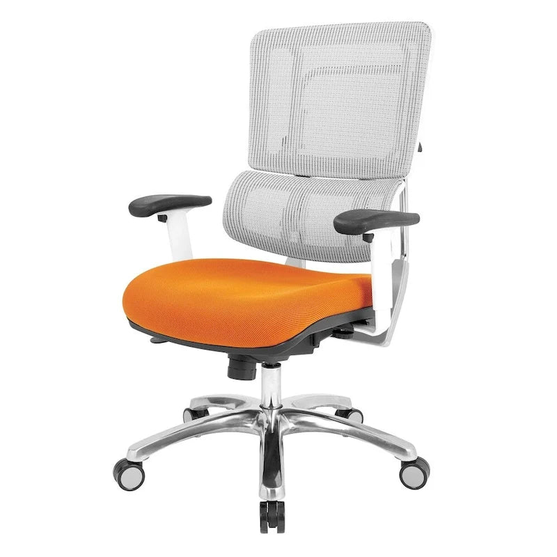 Fauteuil de direction ergonomique en maille respirante avec support lombaire réglable et assise en tissu personnalisé