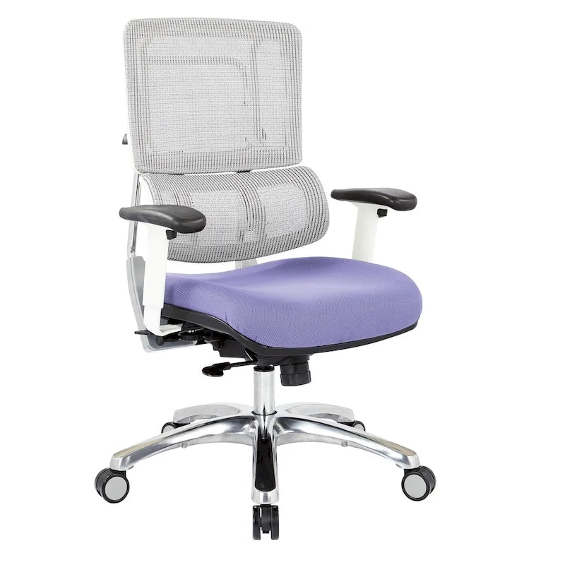 Fauteuil de direction ergonomique en maille respirante avec support lombaire réglable et assise en tissu personnalisé