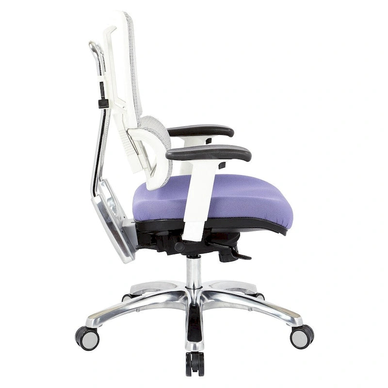 Fauteuil de direction ergonomique en maille respirante avec support lombaire réglable et assise en tissu personnalisé