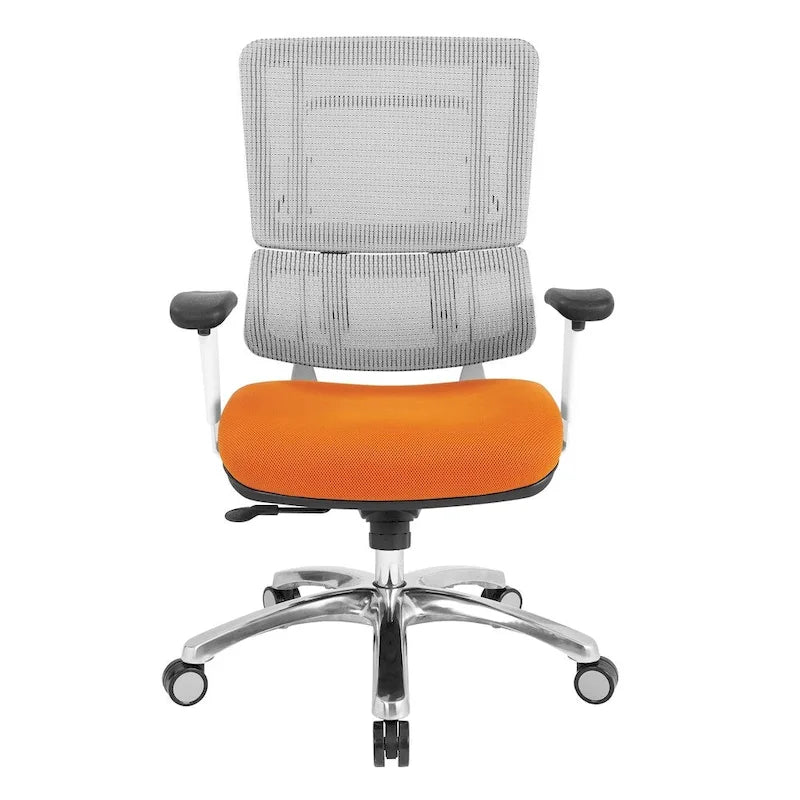 Fauteuil de direction ergonomique en maille respirante avec support lombaire réglable et assise en tissu personnalisé