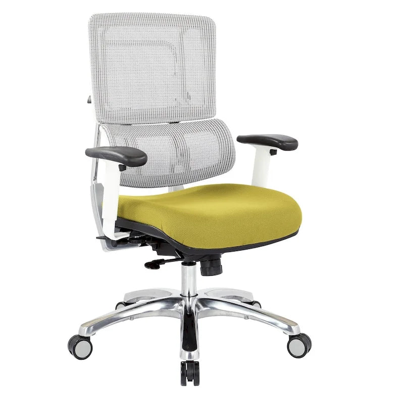 Fauteuil de direction ergonomique en maille respirante avec support lombaire réglable et assise en tissu personnalisé