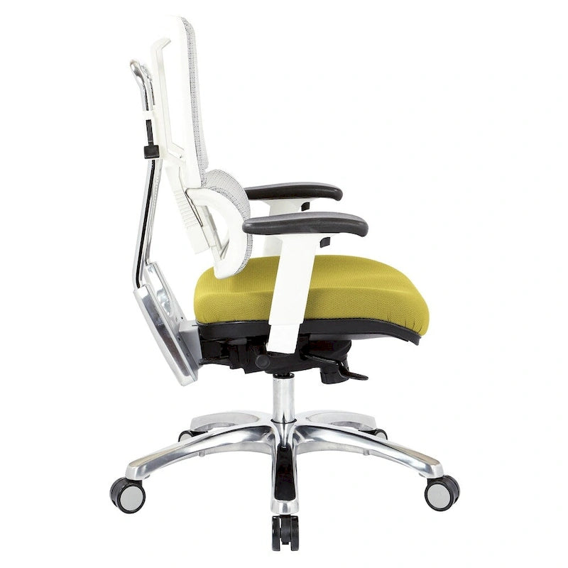 Fauteuil de direction ergonomique en maille respirante avec support lombaire réglable et assise en tissu personnalisé