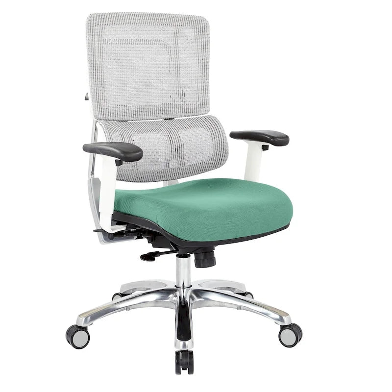 Fauteuil de direction ergonomique en maille respirante avec support lombaire réglable et assise en tissu personnalisé