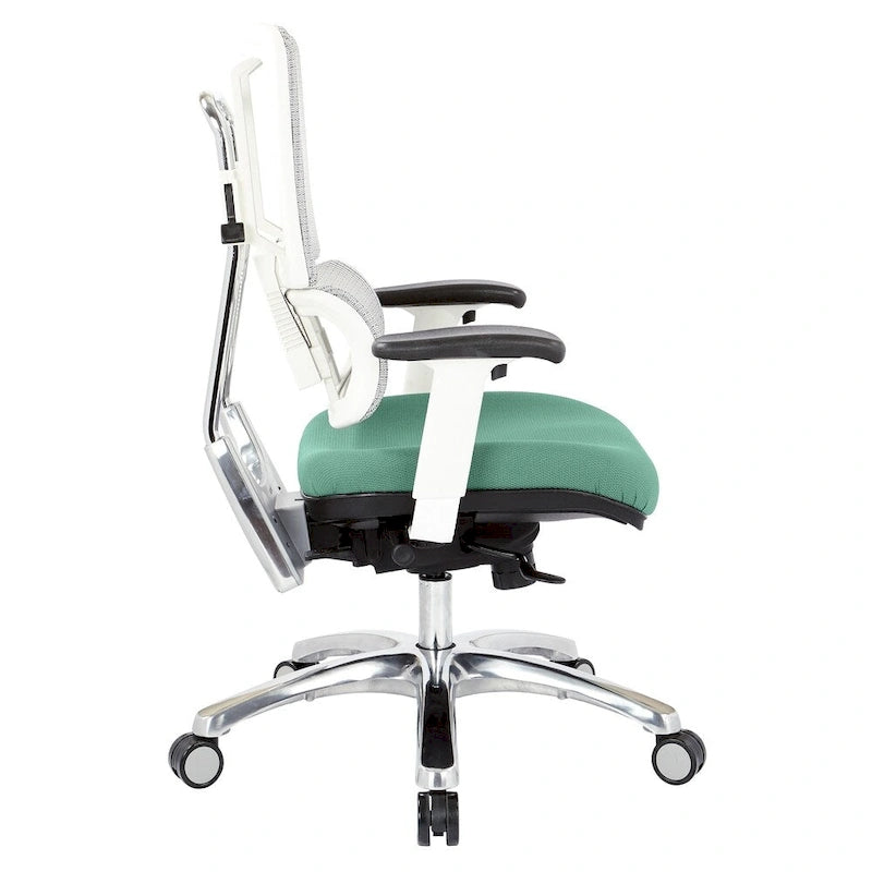 Fauteuil de direction ergonomique en maille respirante avec support lombaire réglable et assise en tissu personnalisé